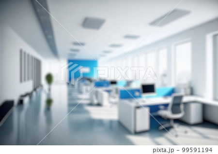 Blur background of modern office interior design. Contemporary workspace for creative business. 99591194