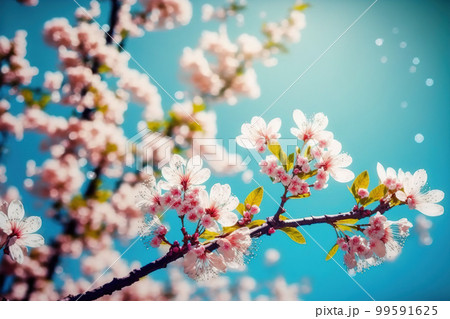 Floral flower spring abstract background of...のイラスト素材 [99591625] - PIXTA
