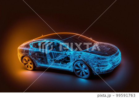 Virtual simulation of future electric car...のイラスト素材 [99591763] - PIXTA