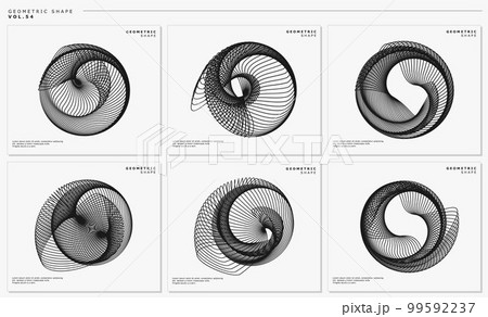 Dynamic lines abstract design vector set. 99592237
