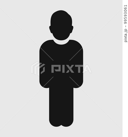 Standing Man profile Icon. Flat style vector EPS. 99593061