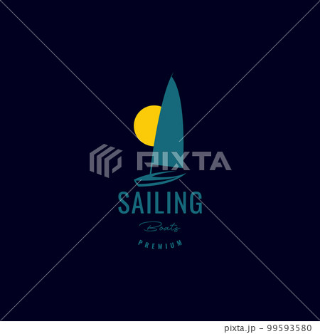 sailing boat yacht ocean sunset sailor logo design vector icon illustration template sailing boat yacht ocean sunset sailor logo design vector icon illustration template 99593580