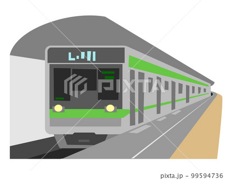 駅から発車する地下鉄のイラストのイラスト素材 [99594736] - PIXTA