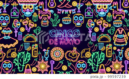 Cinco de Mayo Neon Banner 99597239