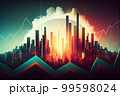 Concept illustration of stock market upscale trend in urban city 99598024