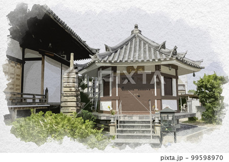 水彩画風 称名寺 納骨堂 奈良県奈良市 水彩画風 称名寺 納骨堂 奈良県奈良市 99598970