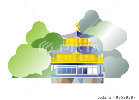 金閣寺　日本の観光名所・京都の中でも特に人気のです。正式名称は鹿苑寺で、世界遺産にも登録 。 99599587