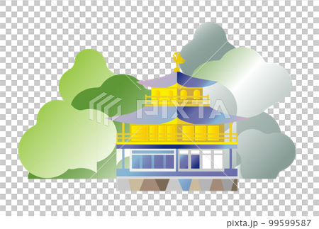 金閣寺　日本の観光名所・京都の中でも特に人気のです。正式名称は鹿苑寺で、世界遺産にも登録 。 99599587