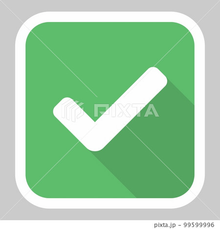 Check marks, Tick marks, Accepted, Approved, Yes, Correct, Ok, Right Choices, Task Completion, Voting. - vector mark symbols in green. White stroke and shadow design. Isolated icon. Check marks, Tick marks, Accepted, Approved, Yes, Correct, Ok, Right Choices, Task Completion, Voting. - vector mark symbols in green. White stroke and shadow design. Isolated icon. 99599996