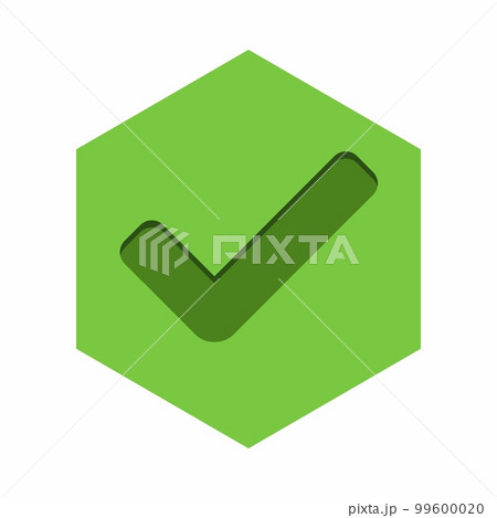 Check marks, Tick marks, Accepted, Approved, Yes, Correct, Ok, Right Choices, Task Completion, Voting. - vector mark symbols in green. Isolated icon. 99600020