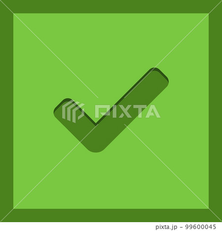 Check marks, Tick marks, Accepted, Approved, Yes, Correct, Ok, Right Choices, Task Completion, Voting. - vector mark symbols in green. Isolated icon. 99600045