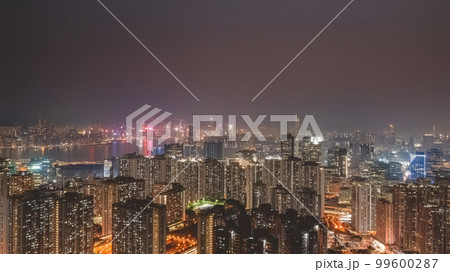 Night view of residential building in Kowloon, HK Feb 24 2023 Night view of residential building in Kowloon, HK Feb 24 2023 99600287
