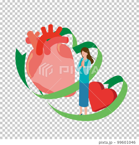 心臟移植和一個女人的圖像插圖 99601046