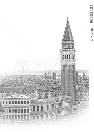 Campanile Tower at St Marks square in Venice - San Marco 99602284