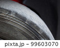 フォークリフトの摩耗したタイヤ 99603070