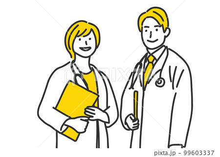 2人の医療従事者のイラスト 2人の医療従事者のイラスト 99603337