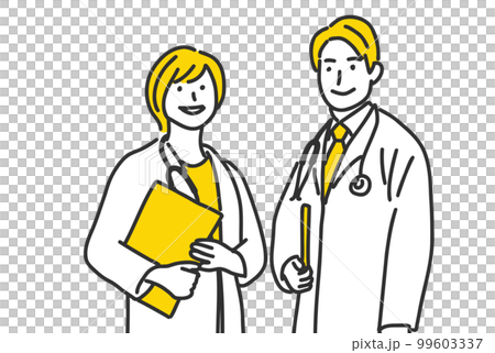 兩名醫務工作者的插圖 99603337