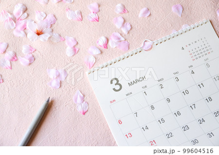 3月のカレンダー　スケジュールイメージ 99604516