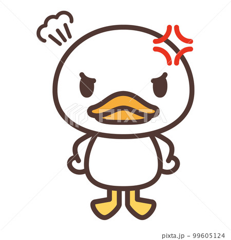 怒っているかわいい白いアヒルのキャラクター 99605124