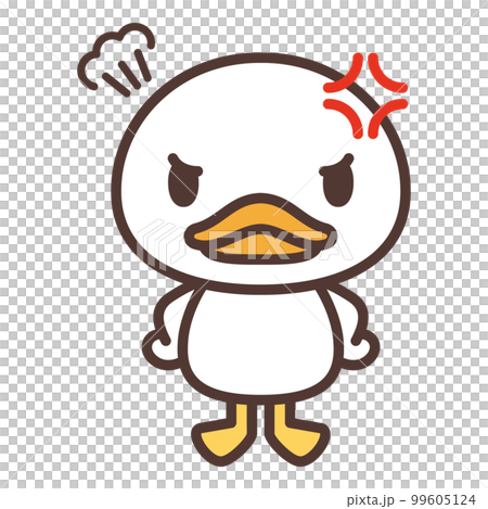 angry cute white duck character 99605124
