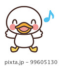 嬉しい表情のかわいい白いアヒルのキャラクター 99605130