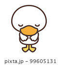 お辞儀をするかわいい白いアヒルのキャラクター 99605131