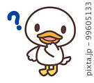 疑問に思っているかわいい白いアヒルのキャラクター 99605133