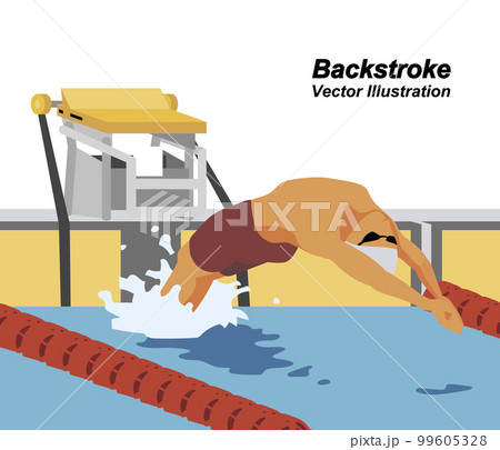 背泳ぎのスタートのイラスト 99605328