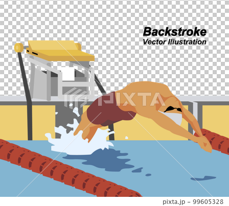 背泳ぎのスタートのイラスト 99605328