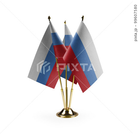 Small national flags of the Russia on a white background 99607580