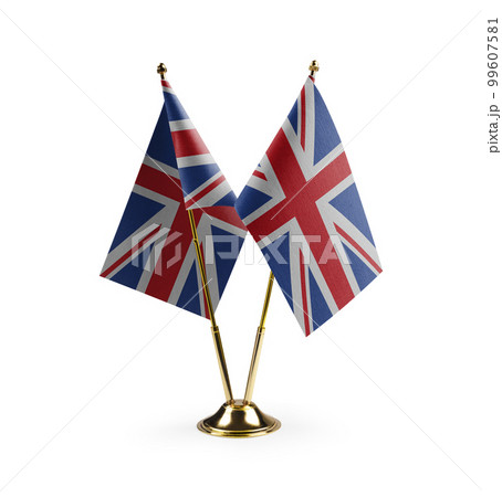 Small national flags of the United Kingdom on a white background 99607581