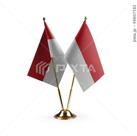Small national flags of the Indonesia on a white background 99607582