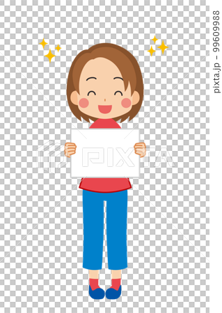 嬉しそうにメッセージボードを持つ可愛い若い女性のイラスト 白背景 ベクター 全身 人物 嬉しそうにメッセージボードを持つ可愛い若い女性のイラスト 白背景 ベクター 全身 人物 99609988