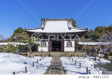 高台寺　開山堂　正面　残雪の朝 99611225