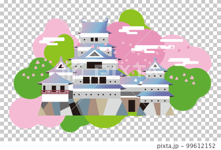 Four seasons of Matsumoto Castle. A majestic castle tower. 99612152