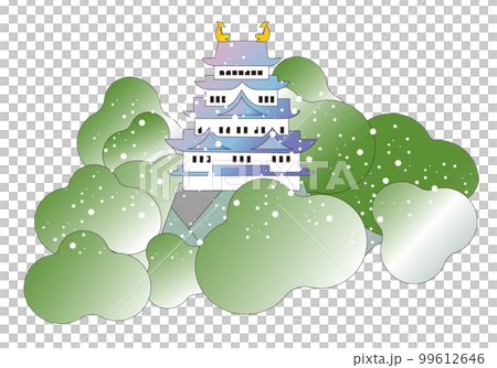 A view of Nagoya Castle. A majestic castle tower. A view of Nagoya Castle. A majestic castle tower. 99612646