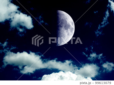 The moon in the night sky The moon in the night sky 99613079