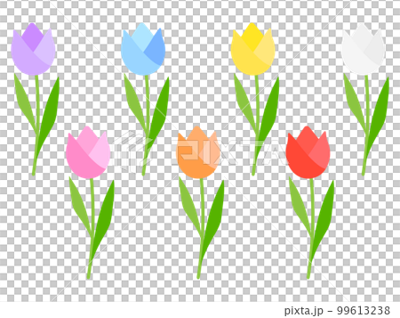 Tulip icon 7 color set Tulip icon 7 color set 99613238