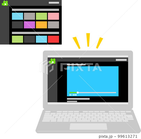 動画配信サイトを表示したノートパソコン 99613271