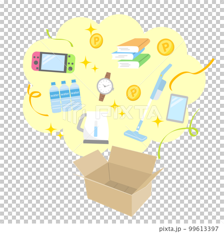 通販で商品を購入するイメージのイラスト素材 通販で商品を購入するイメージのイラスト素材 99613397