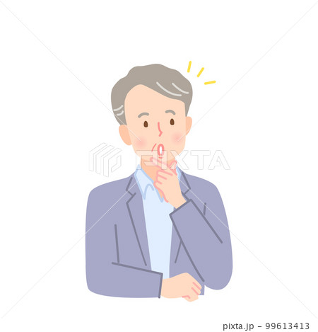 閃いた表情のシニア男性のイラスト素材 99613413