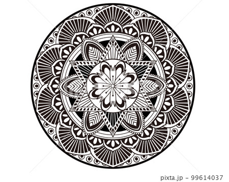 曼荼羅02 白黒モノクロのイラスト素材 [99614037] - PIXTA