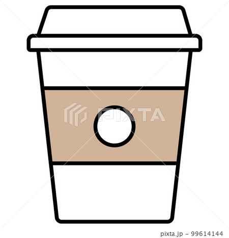 コーヒーの蓋付き紙コップのシンプルなアイコン 99614144