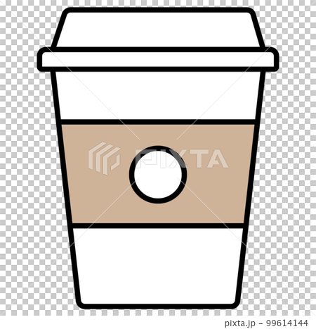 コーヒーの蓋付き紙コップのシンプルなアイコン 99614144