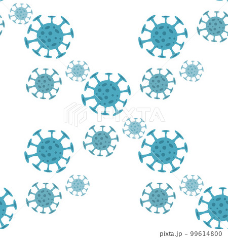Seamless pattern with coronavirus virus in...のイラスト素材 [99614800] - PIXTA