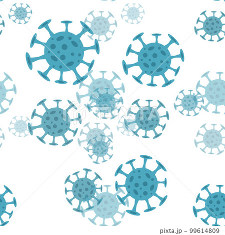 Seamless pattern with coronavirus virus in...のイラスト素材 [99614809] - PIXTA