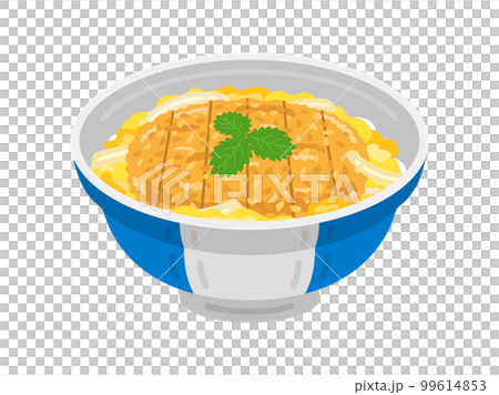 Illustration of katsudon topped with mitsuba Illustration of katsudon topped with mitsuba 99614853