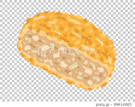 カットしたメンチカツのイラスト 99614865