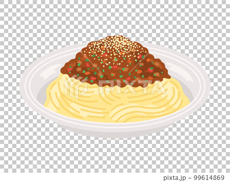 盤子裡的肉醬意大利面的插圖 盤子裡的肉醬意大利面的插圖 99614869