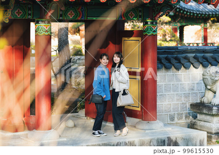 友達と旅行を楽しむ女性 99615530